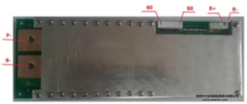 8串80A磷酸铁锂电池保护板实物背面图
